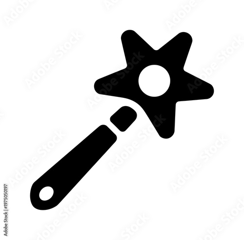 Vector of a magic wand with a star-shaped tip