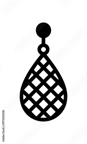 Vector of a tear-drop shaped earring with a stud top