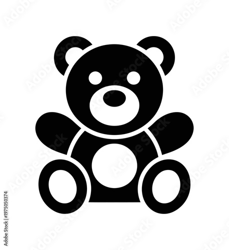 Vector of a cute teddy bear sitting with round legs and arms