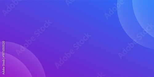 Abstract futuristic blue and purple gradient background with minimalist circular shapes and copy space