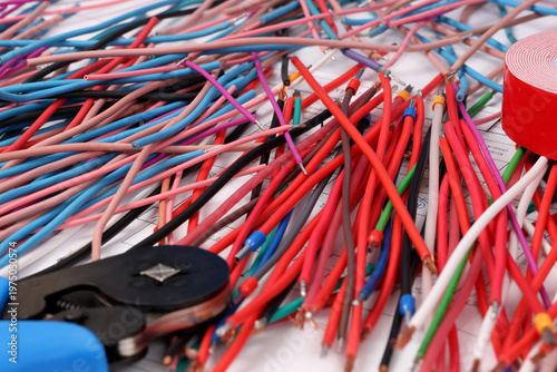 Electric Copper Stranded Insulated Wires for Electrical Switchboard Assembly. 