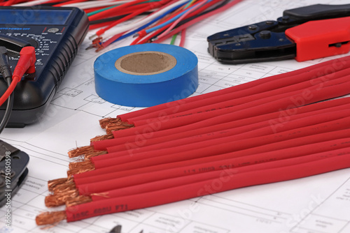 Electric Copper Stranded Insulated Wires for Electrical Switchboard Assembly. 
