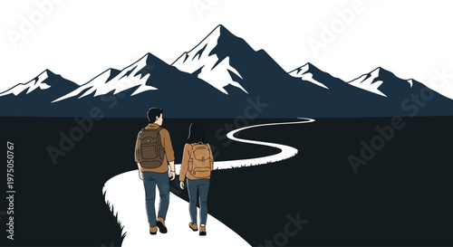 Man and woman walking together outdoors.