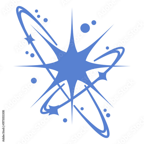 Blue starburst design