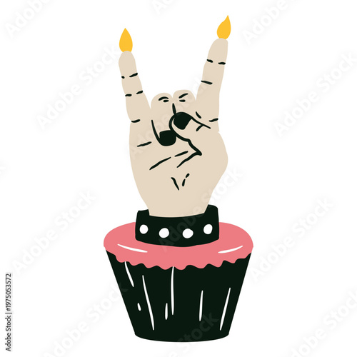 Rock and roll cupcake design