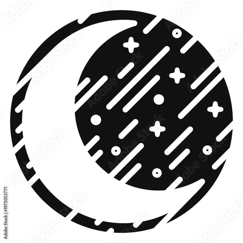 Celestial moon and star illustration