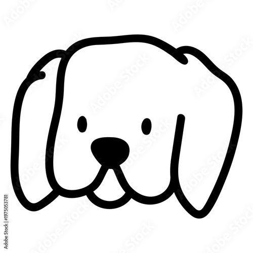 Floppy-eared dog face outline