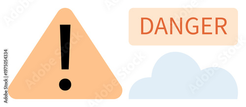Warning signs, safety alerts, caution messages, risk awareness, hazard communication, security systems. A triangle showing an exclamation mark and Danger text highlighted. Safety alerts and risk