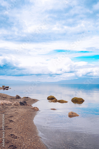 View of Lake Iznik in spring, vertical shot.