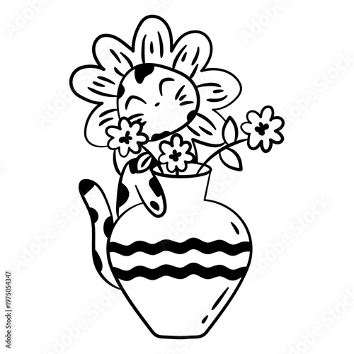 Cat as a cheerful flower