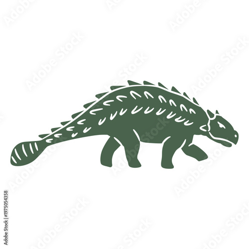 Green dinosaur with scales design