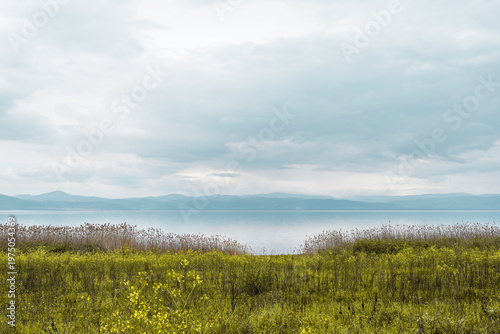 View of Lake Iznik in spring, vertical shot.