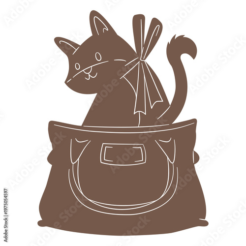 Cute cat in a purse design