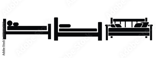 daybed silhouette illustration icon set, Modern furniture vector designs.