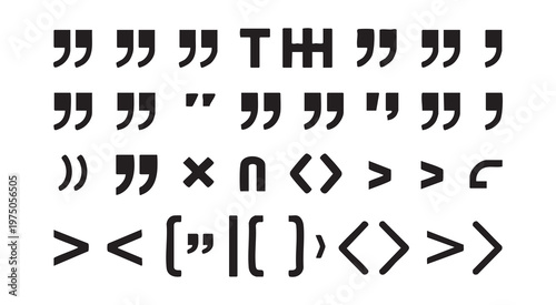 Assorted punctuation symbols including quotation marks and brackets
