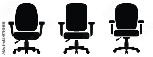 office chair silhouette illustration icon set, Modern furniture vector designs.