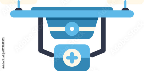 Drone providing urgent medical assistance with a first aid kit