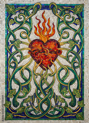 Art Nouveau Mosaic Heart