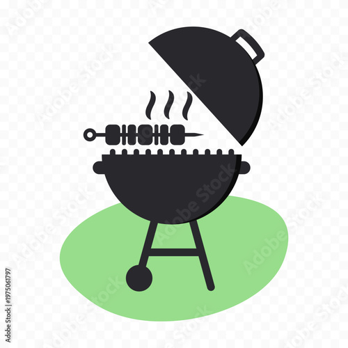 Barbecue. Picnic symbol silhouettes. Vector creative illustration.
