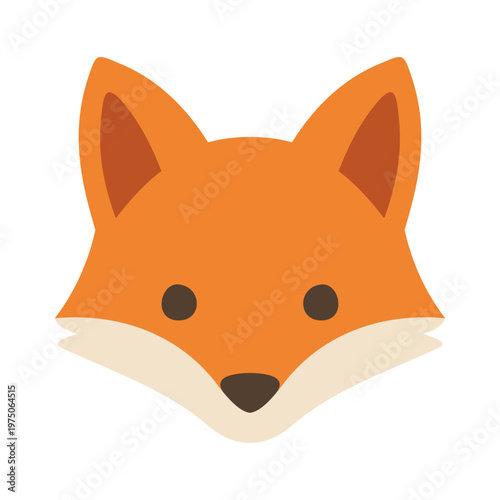 Simple Fox Head Illustration Vector Template Design
