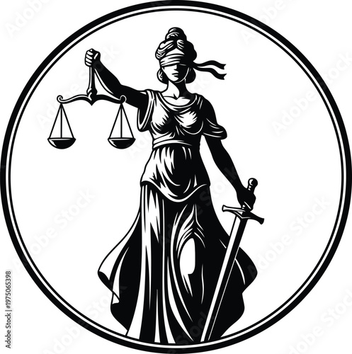 Lady justice emblem a symbol of fairness and legal authority