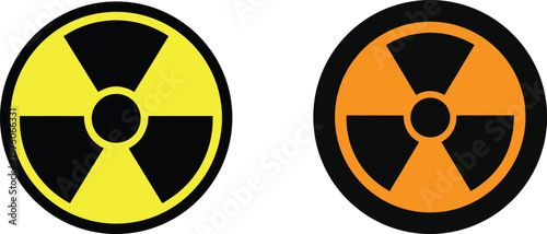 Radiation warning symbols set radioactivity hazard sign danger atomic energy danger symbols vector illustration.