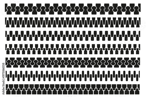 zipper vector. zipper pattern collection