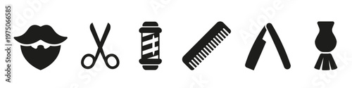 Barbershop icon set. Barber shop icons