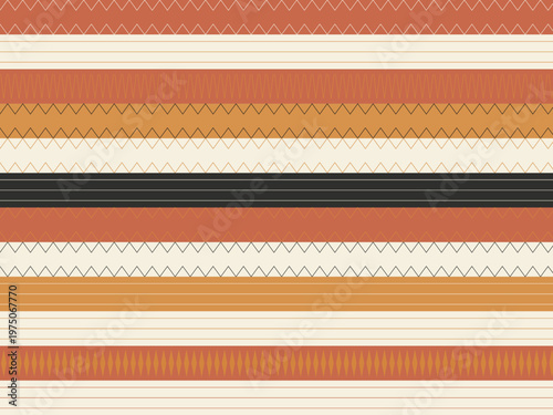 Ethnic Tribal Zigzag Geometric Pattern Traditional Design