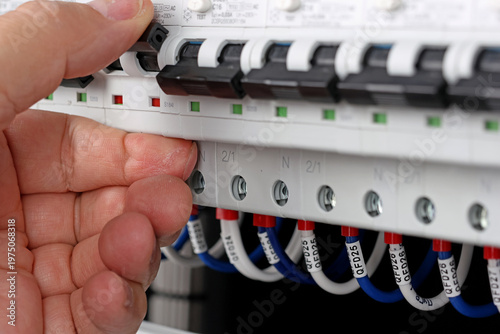 Disconnection of residual current circuit breakers in the electrical switchboard. 