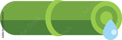 Bamboo tube displaying a water drop, representing zen, spa, and wellness