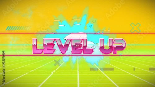 Animated patterns on a grid with a polar bear in peril, using alpha channel.