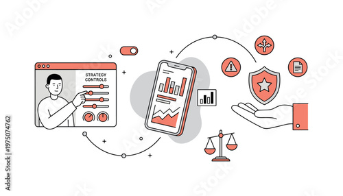 Business strategy controls and financial analytics on digital devices