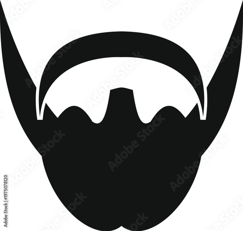 Stylized male facial hair silhouette creating a powerful, expressive character icon