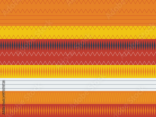 Ethnic Tribal Zigzag Geometric Pattern Traditional Design