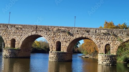 Engineering of the Roman Empire. Roman bridge of Mérida. Roman construction over the Guadiana River. Engineering of the Roman Empire. Spain.