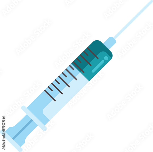 Syringe filled with medicine for injecting in healthcare
