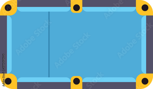 Blue felt surface of a flat vector billiard or pool table icon