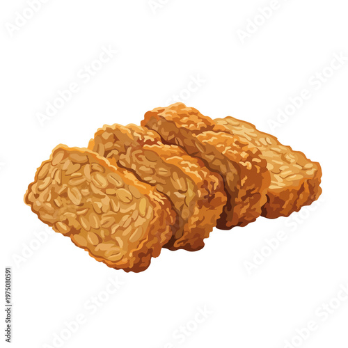 Fried tempeh / tempe slices with crispy texture