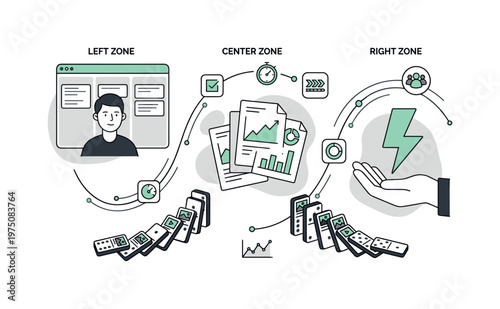 Organizing tasks and projects with a domino effect of productivity