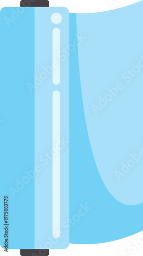 Cling film unrolling from a dispenser, useful for kitchen food preservation