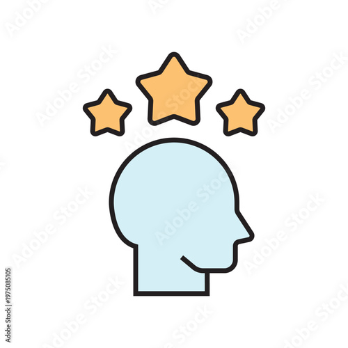 icon. star icon. put a star on a product or service. vector. on a white background. black lines with a colored background. quality rating. set of icons.