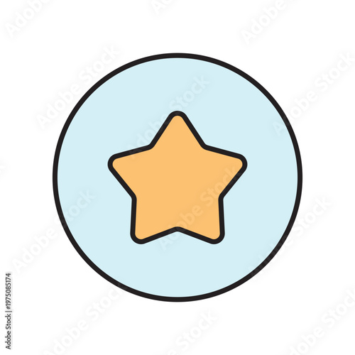 icon. star icon. put a star on a product or service. vector. on a white background. black lines with a colored background. quality rating. set of icons.