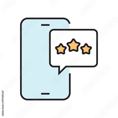icon. star icon. put a star on a product or service. vector. on a white background. black lines with a colored background. quality rating. set of icons.