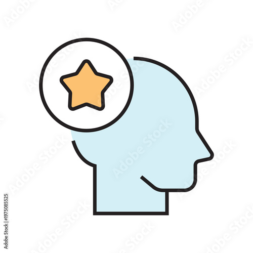 icon. star icon. put a star on a product or service. vector. on a white background. black lines with a colored background. quality rating. set of icons.