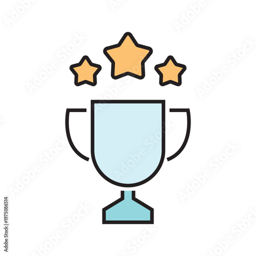 icon. star icon. put a star on a product or service. vector. on a white background. black lines with a colored background. quality rating. set of icons.