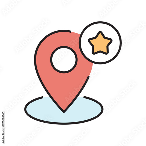 icon. star icon. put a star on a product or service. vector. on a white background. black lines with a colored background. quality rating. set of icons.