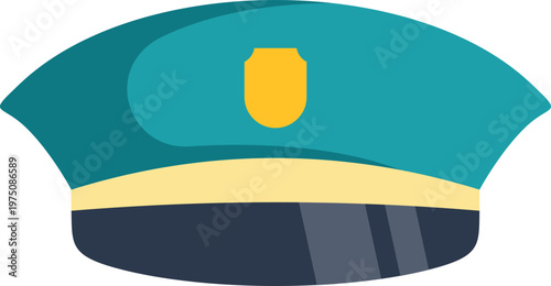 Officer hat with badge representing law enforcement authority