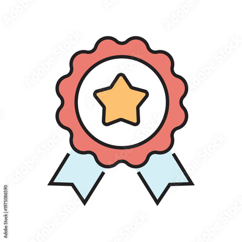 icon. star icon. put a star on a product or service. vector. on a white background. black lines with a colored background. quality rating. set of icons.