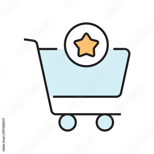 icon. star icon. put a star on a product or service. vector. on a white background. black lines with a colored background. quality rating. set of icons.